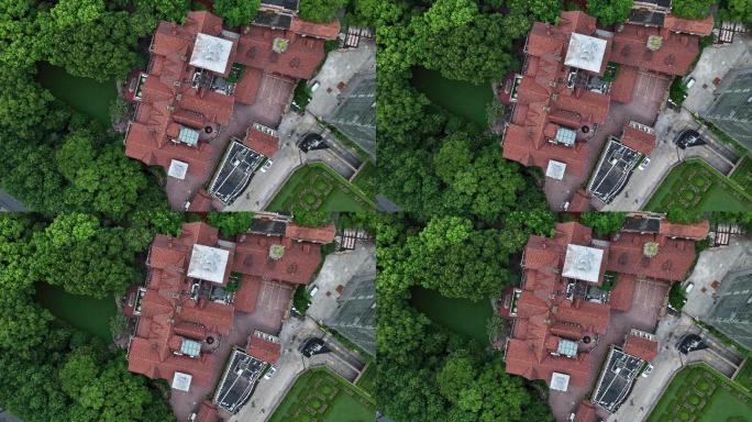 上海马勒别墅城堡挪威风格北欧建筑航拍4K