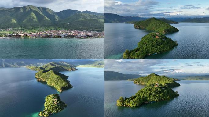 泸沽湖风光航拍