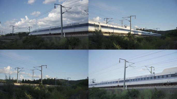 高铁  动车  铁路  行驶中高铁