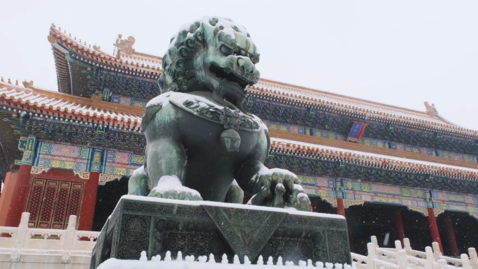 北京故宫紫禁城下雪雪景