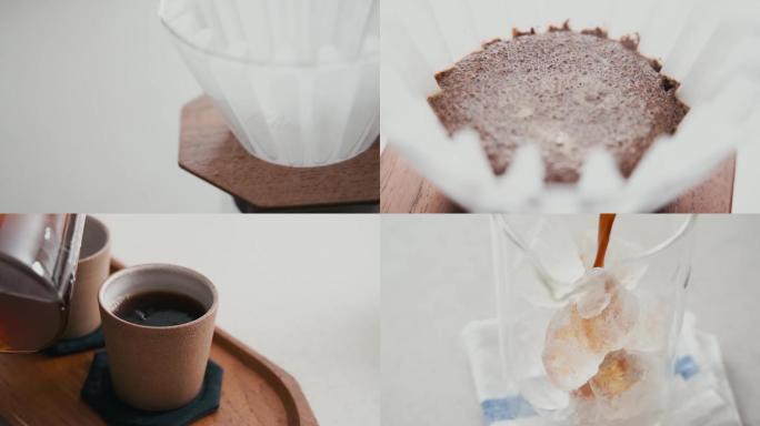 咖啡粉研磨制作冲泡