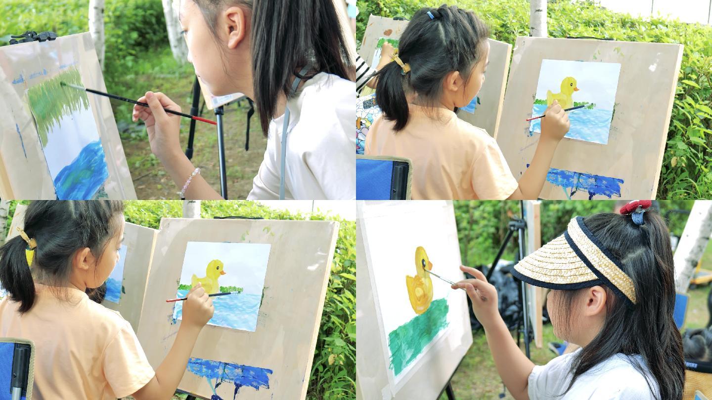 【阳光艺术】绘画班户外写生课——记美好的一天_孩子