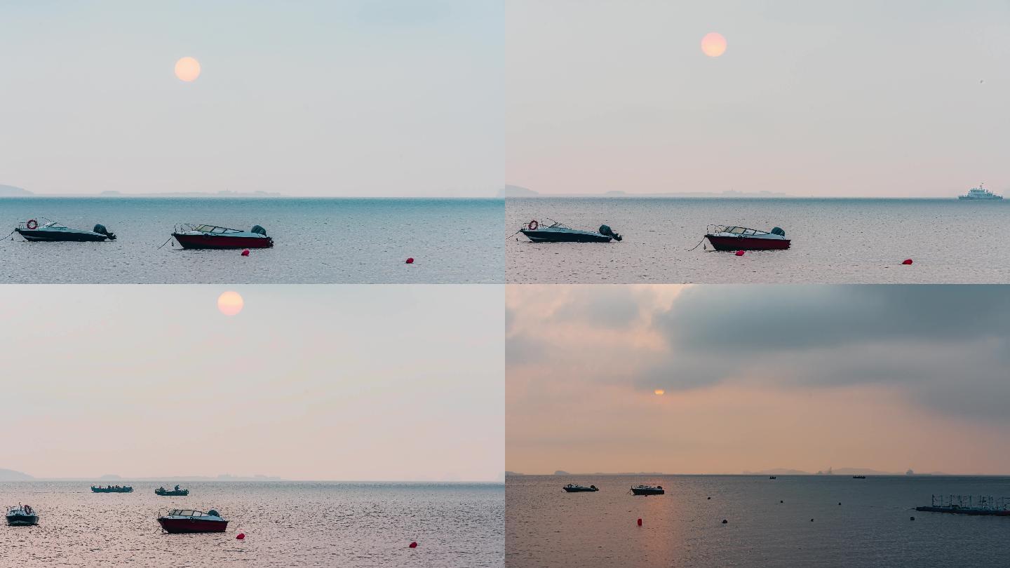 【4K】海边日出阴天延时摄影