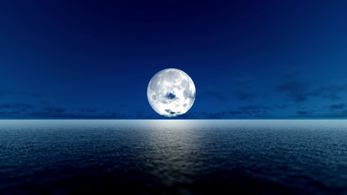 月亮升起延时素材
