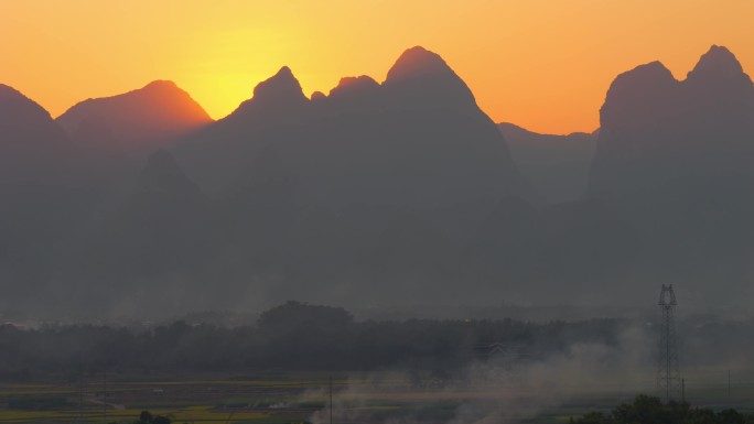 日落西山 日落瞬间