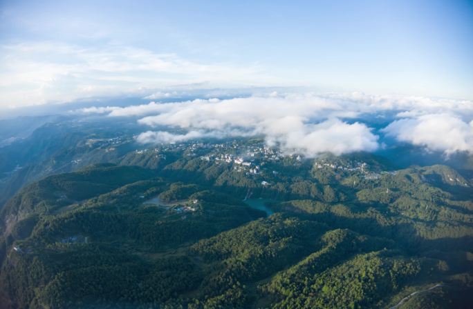 福州鼓山鼓岭航拍延时云雾