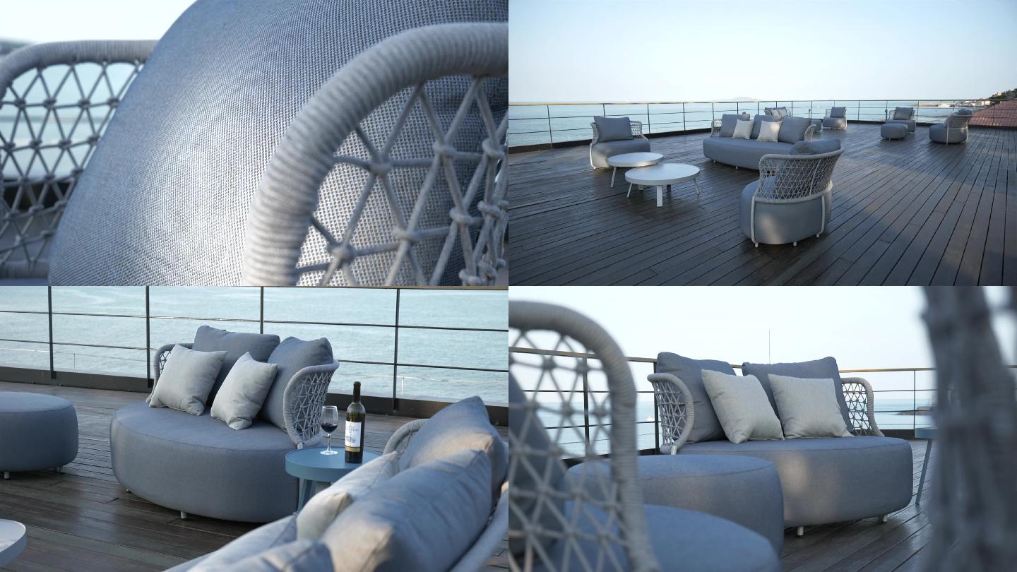 海边别墅组合简约欧式沙发家具展示