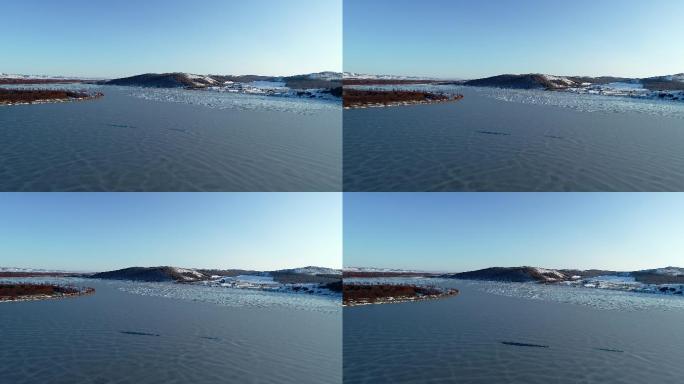 航拍冰湖