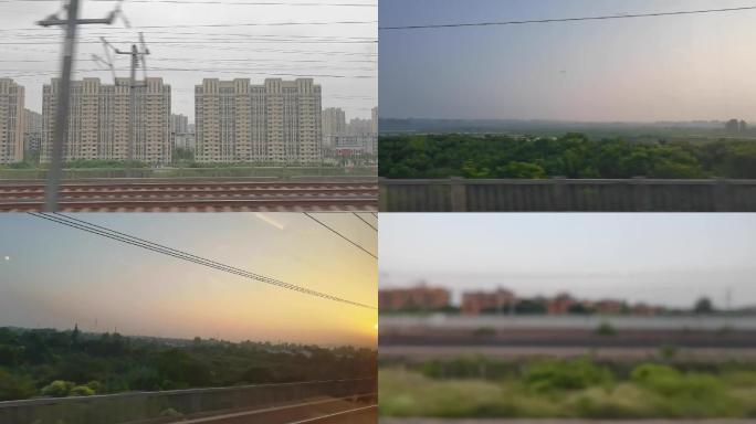 南京至北京高铁路线窗外