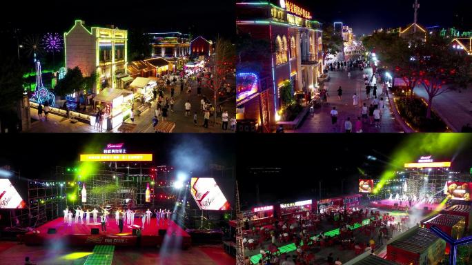 辽河老街夜景4k素材