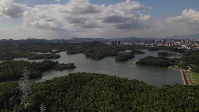 航拍茜坑水库