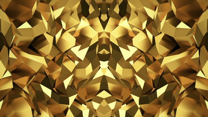 【4K时尚背景】磨砂黄金璀璨镜像抽象图形