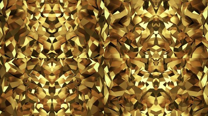 【4K时尚背景】磨砂黄金璀璨镜像抽象图形