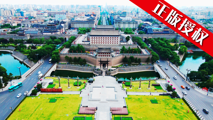 西安钟楼西安城墙大雁塔日出夜景永宁门西安