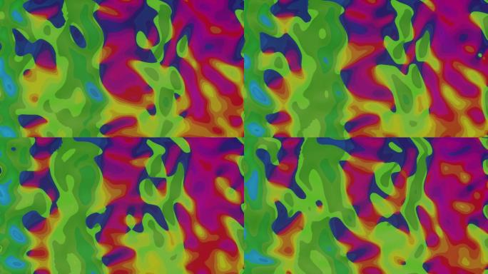 抽象动态彩色波浪背景C4D动画
