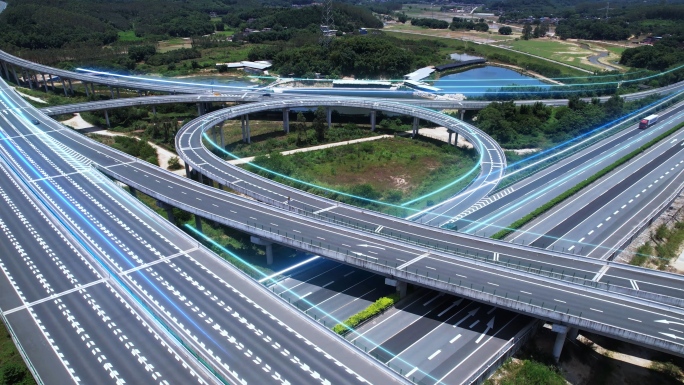 万物互联智慧交通高速道路AE模板