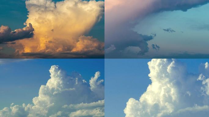 各种形状云朵合集含夕阳云、翻滚云、火烧云