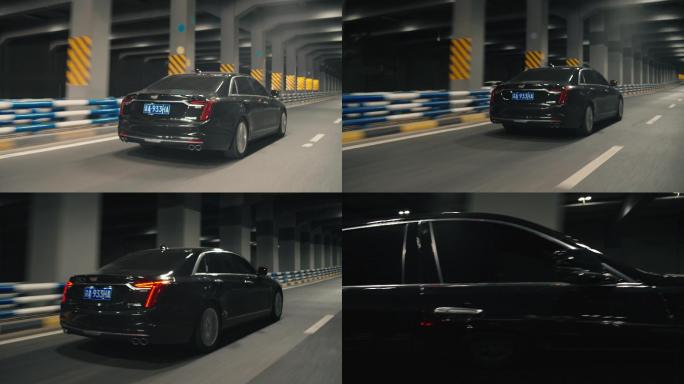 卡迪拉克汽车广告隧道跟拍超车侧拍