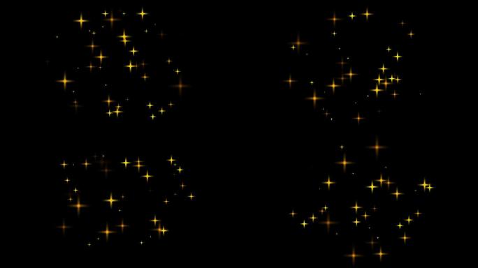 4K星星闪烁物品金光闪烁氛围素材
