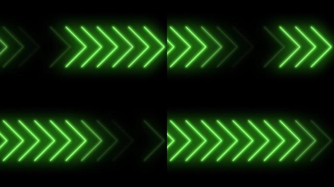 霓虹灯绿箭头循环背景视频