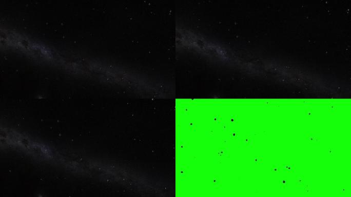 4K陨石宇宙飞行穿梭(可一键绿底抠像)