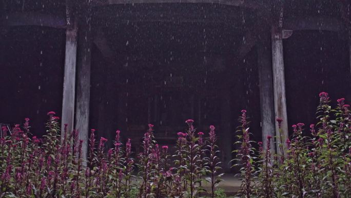 雨天老屋天井