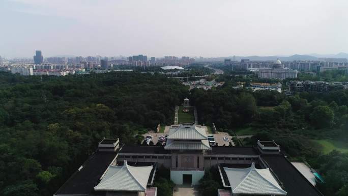 雨花台航拍爱国教育纪念碑雨花台烈士纪念馆