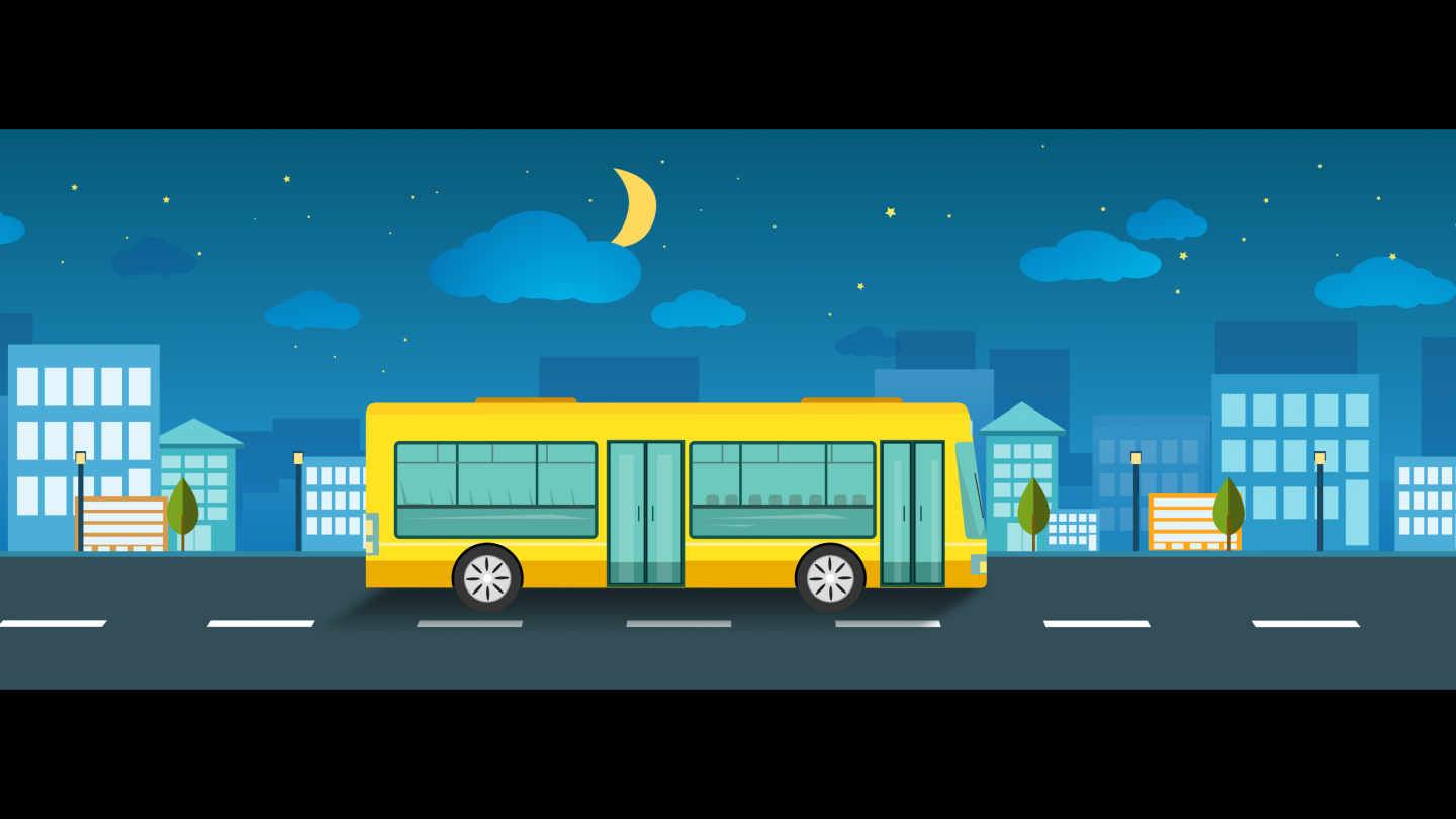 公交车MG动画-视频素材