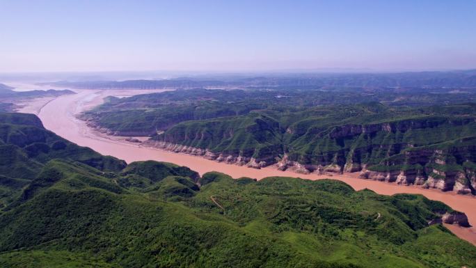 河南济源黄河三峡夏日航拍4k