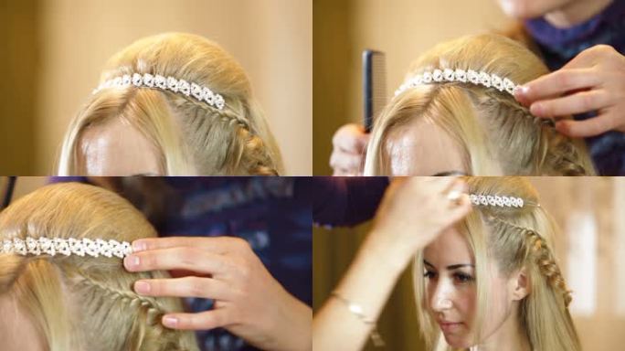 理发师牵制新娘&敏锐；婚礼前的发型