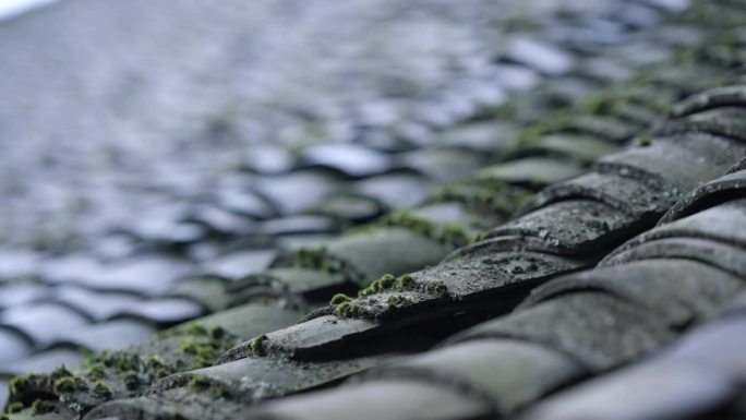 屋檐 雨水 青瓦 古朴 寺庙 幽静