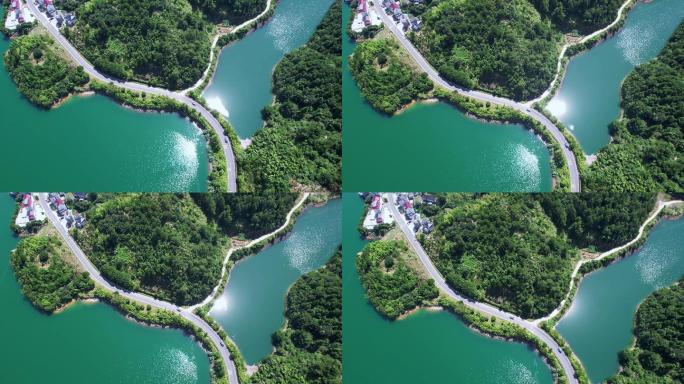 航拍杭州淳安千岛湖风景区