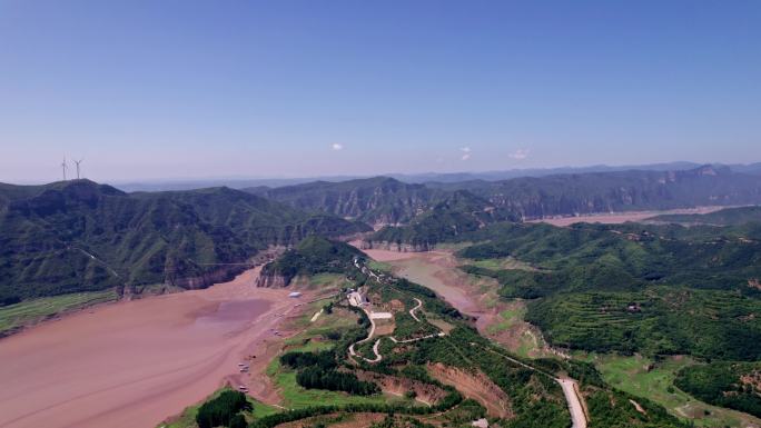 河南济源黄河三峡风景区夏日4k航拍