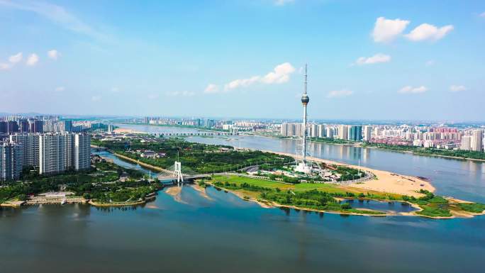 4K航拍临沂市三河口风景（航拍摇镜头）