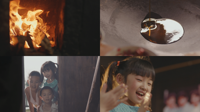 农村烧柴火妈妈做饭煮饭煮鱼家人吃饭过年