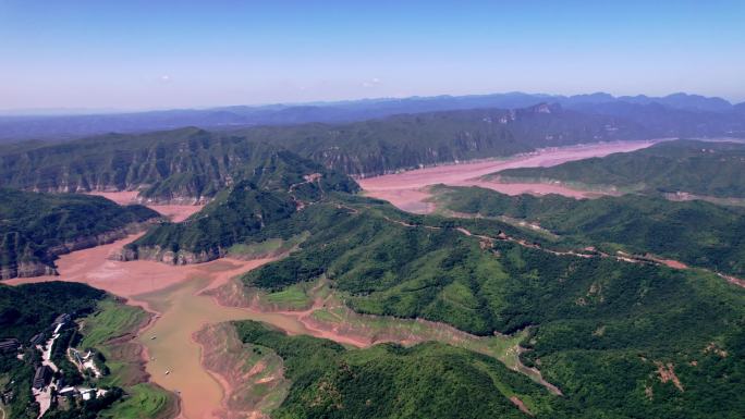 河南济源黄河三峡风景区夏日4k航拍