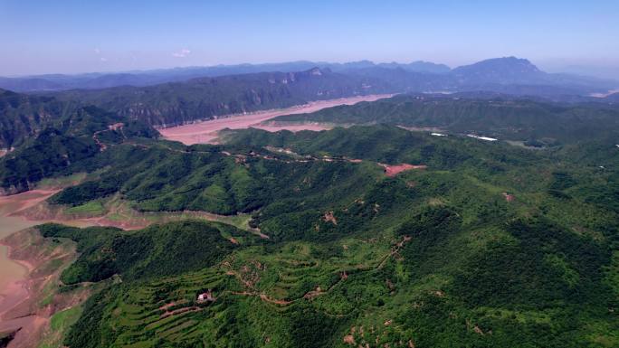 河南济源黄河三峡风景区夏日4k航拍