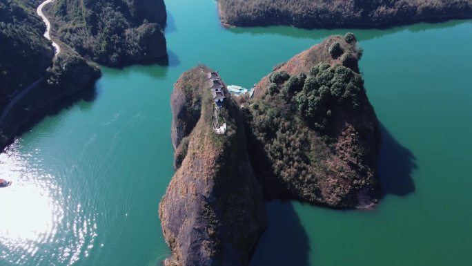 航拍沅水桃源水心寨自然风光 乡村旅游