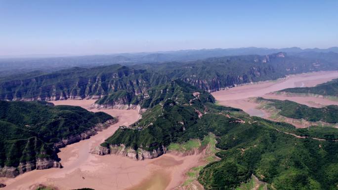 河南济源黄河三峡风景区夏日4k航拍