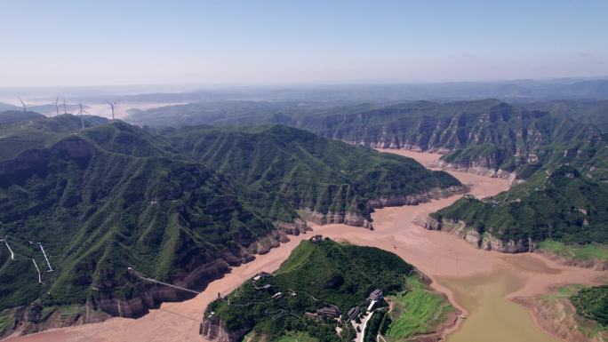 河南济源黄河三峡风景区夏日4k航拍