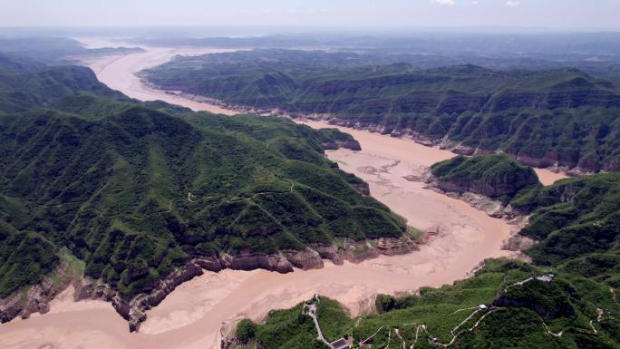 河南济源黄河三峡风景区夏日4k航拍