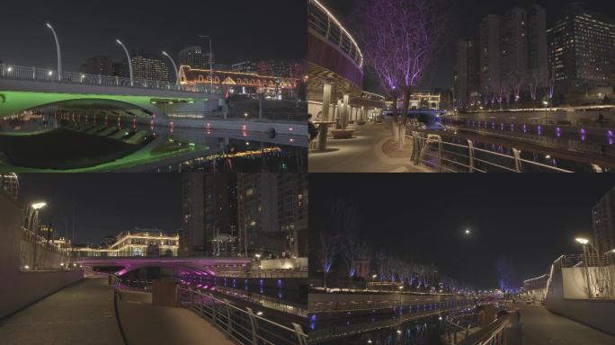 北京朝阳区东三环亮马河夜景