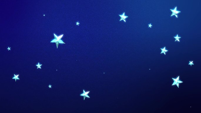 午夜蓝色背景上闪烁恒星的循环动画
