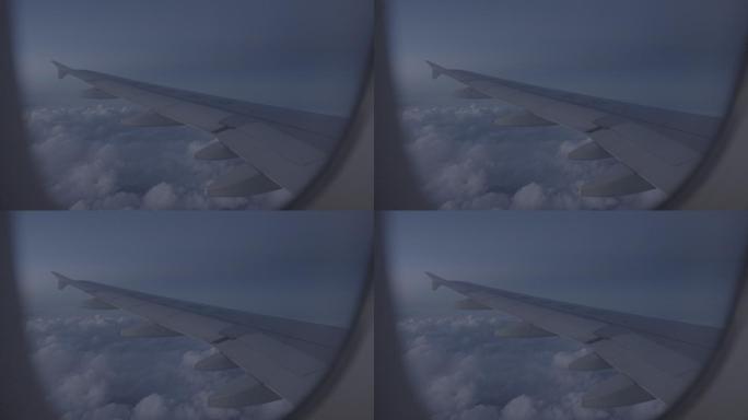 4k客机窗外云层