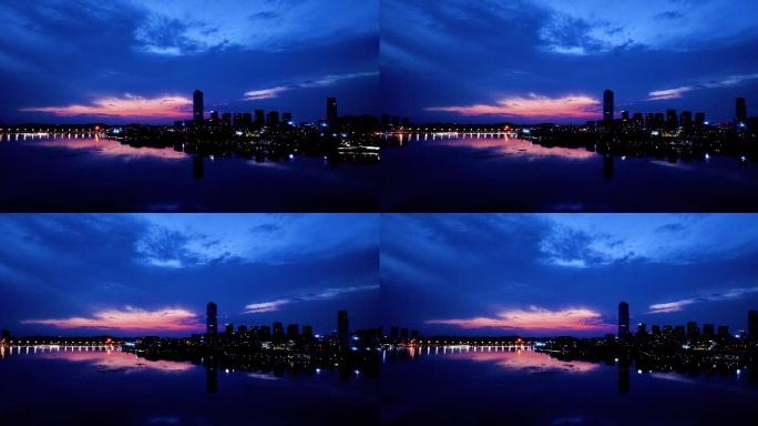 兴隆湖-夜景-横飞-夕阳