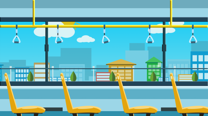 公交车动画背景-AE模板