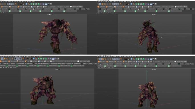 石头怪人C4D模型动作工程