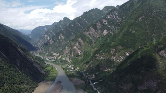 四川阿坝州茂县松坪沟墨海航拍