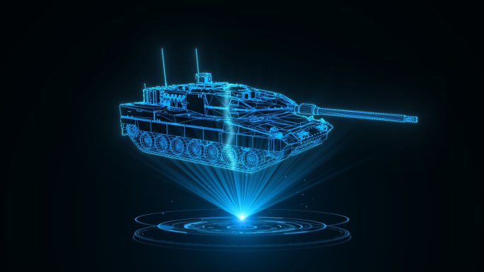 全息科技豹2E主战坦克动画素材带通道