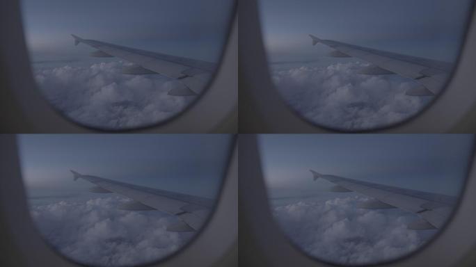飞机窗外天空视频素材